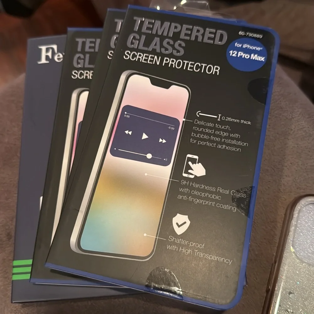 iPhone 12 Pro Max Glitter Phone Case with Tempered Glass Screen Protectors